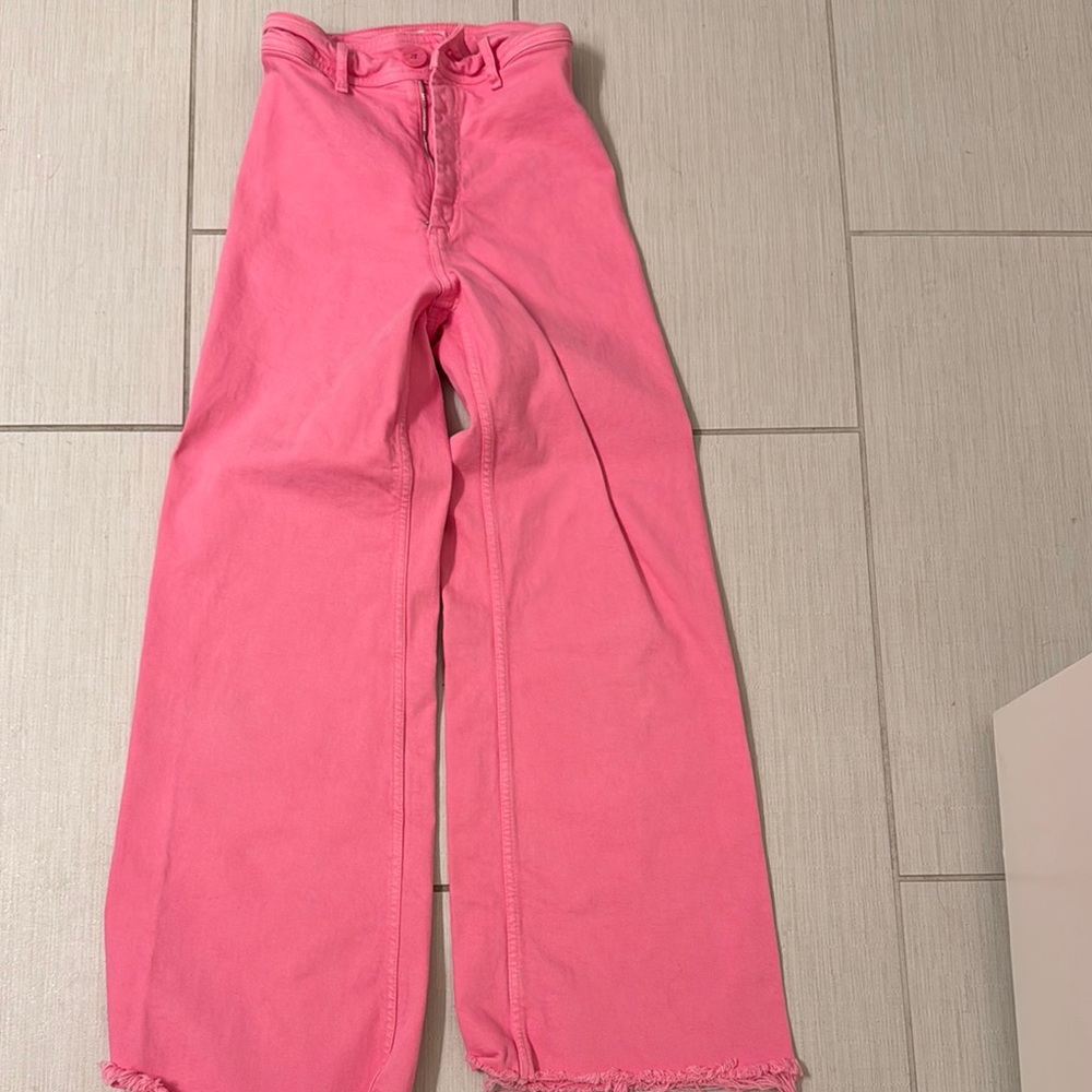 Zara Vibrant Pink Wide Leg Jeans